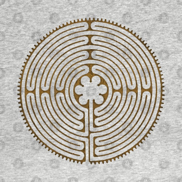 CHARTRES Labyrinth - Antique Metal Style Symbol by EDDArt